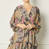 Tiered Abstract Mini Dress