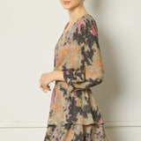 Tiered Abstract Mini Dress