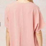 SPRING PINK V-NECK TOP
