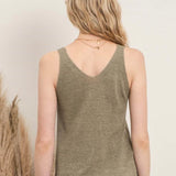 OLIVE KNIT TANK TOP