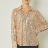 GLITTER BUTTON DOWN