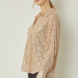 GLITTER BUTTON DOWN