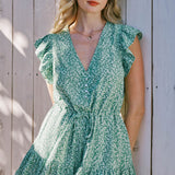 Floral V-Neck Romper