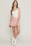 ROSE FAUX MINISKIRT
