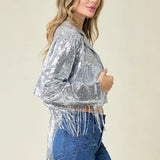 SEQUIN FRINGE MOTO