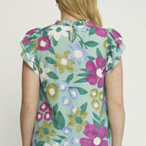 Floral Ruffle Sleeve Top