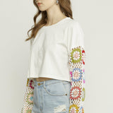 Crochet Sleeved Crop Top