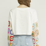 Crochet Sleeved Crop Top