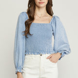 FEELING BLUE CROPPED TOP