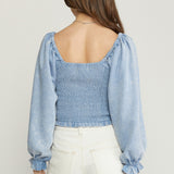 FEELING BLUE CROPPED TOP