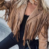 Tan Fringe Moto