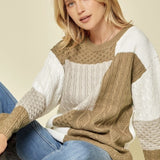 Brown Multi Blocking Sweater