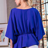 ROYAL BLUE V-NECK TOP