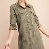 Olive Green Corduroy Dress