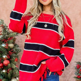 Red And Black Fringe Sweater