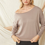 Mocha Shirt Off The Shoulder