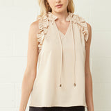 Cream Sleeveless Top