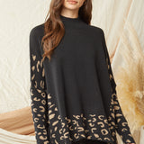 Black /Leopard Pullover Sweater