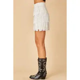 Rhinestone Fringe Skirt