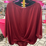 BRICK BATWING WOVEN PLEATED