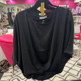 Black Batwing Woven Pleat
