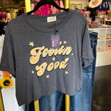 CHARCOAL FEELIN GOOD CROP TOP