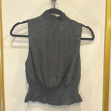 BLACK SMOCKED WAIST