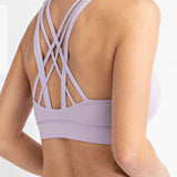 LAVENDER BUTTER YOGA CRISS CROSS PADDED SPORTS BRA