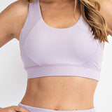 LAVENDER BUTTER YOGA CRISS CROSS PADDED SPORTS BRA