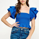 SMOCKED POPLIN