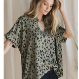 Sage Leopard Top