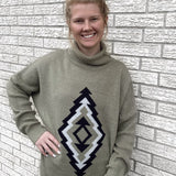 Olive Aztec Sweater