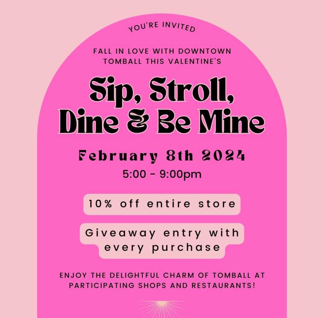 Sip & Stroll in Downtown Tomball