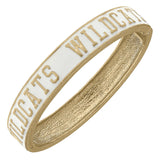 White Wildcats Enamel Hinge Bangle