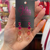 Pink Gemstone Earrings