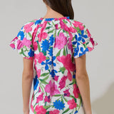 Floral Macy Ruffle Top