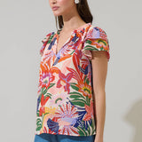 Floral Hessa Ruffle Blouse