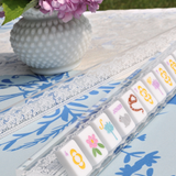 White Lace Mahjong Rack and Pusher, Set of 4