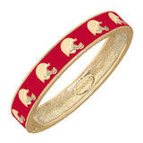 Red Enamel Football Helmet Hinge Bangle