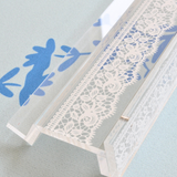 White Lace Mahjong Rack and Pusher, Set of 4