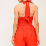 Keyhole Red Romper