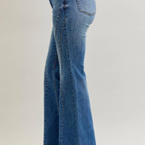 Mid Rise New Flare Double Angular Seam Jean