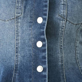 Indigo Denim Button Peplum