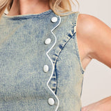 Acid Wash Denim Crop Top