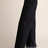 Embroidery Lace Trim Pants