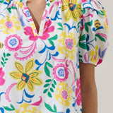 Floral Berisa Split Neck Top