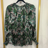 Green Patterned Blouse