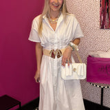 Perfect White Pleated Maxi Dress