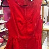 Red Peplum Pop Top