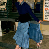 Cascade Denim Skirt